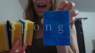 ASMR Sponge 🧽 Showing New Sponges From Sweden 🧽 Crinkles Dry Sponge Sounds and Talking ASMR [upl. by Ailliw981]