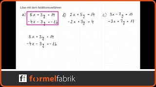Übungsaufgaben Additionsverfahren leicht [upl. by Ltihcox106]