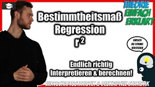 Bestimmtheitsmaß Regression berechnen amp interpretieren 📚 einfach erklärt TheorieFormel [upl. by Friedberg]