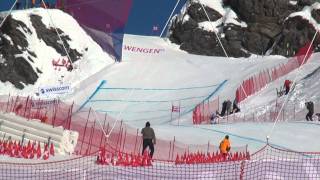 Lauberhorn Rennen ski race Hundschopf jump [upl. by Mervin]