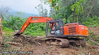 Proses Pembuatan Jalan Dalam Lahan Baru Kebun Sawit dengan Alat Berat Excavator Hitachi [upl. by Posehn]