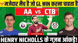 AA vs CTB Dream11 AA vs CTB Dream11 Team AA vs CTB Dream11 Prediction Auckland vs Canterbury Live [upl. by Ekle]