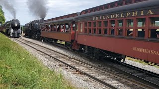 475 rides past 611 at Strasburg [upl. by Aihsyt]