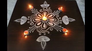 Deepavali depam muggulu designs  Diwali rangoli kolam designs [upl. by Karyl]