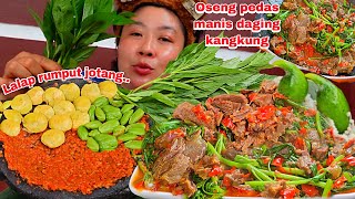 OSENG DAGING KANGKUNG PEDAS MANIS LALAP JONTANG RUMPUT LIAR YG BIKIN NAMBAH NASI [upl. by Idarb]