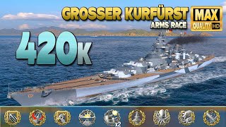 Battleship Grosser Kurfürst 400k damage in Arms Race  World of Warships [upl. by Der]