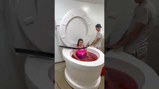 DUCT TAPE PRANK in GIANT Toilet on Girlfriend shorts [upl. by Divadnhoj]