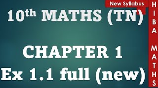 10th maths chapter 1 exercise 11 full answers new TN samacheer hiba maths [upl. by Anytsirhc]