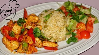 Hähnchenbrust mit Reis amp Salat  Ahmet Kocht  kochen  Folge 319 [upl. by Marthena]