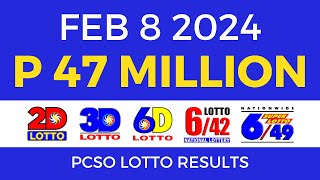 Lotto Result February 8 2024 9pm PCSO [upl. by Gowon606]