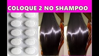 Jogue 2 COMPRIMIDOS no SHAMPOO  Ajuda Cabelo CRESCER e Muito Brilhoso [upl. by Chariot]