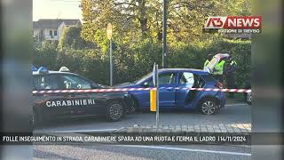 FOLLE INSEGUIMENTO IN STRADA CARABINIERE SPARA AD UNA RUOTA E FERMA IL LADRO  14112024 [upl. by Yamauchi]