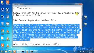 How to Create a CSV and vCard File [upl. by Bridge]
