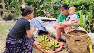 Ly Tieu Dinh ripens bananas to sell  Digging soil to make beds to grow vegetables [upl. by Barimah]