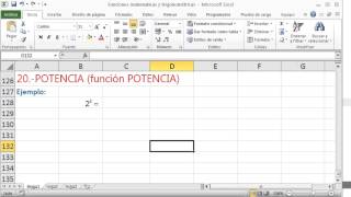 Excel funcion potencia elevar un número a otro [upl. by Paine]