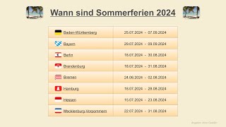 Wann sind Sommerferien 2024 [upl. by Kcirdahc187]