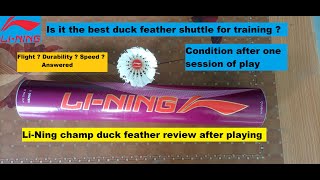 Best training feather shuttlecock  Lining Champ Duck Feather shuttlecock review and unboxing [upl. by Oilasor]