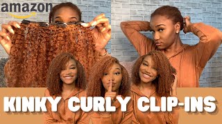 AFFORDABLE KINKY CURLY CLIP INS from Amazon  Lacer Hair  3 Bundles UNDER 200  😱 [upl. by Llertnod]