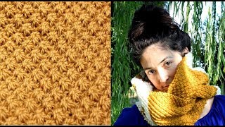 Tutorial x sciarpa ai ferri con punto stella  infinity scarf [upl. by Adaminah]