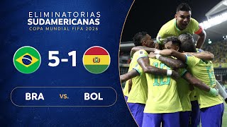 BRASIL vs BOLIVIA 51  RESUMEN  ELIMINATORIAS SUDAMERICANAS  FECHA 1 [upl. by Garson230]