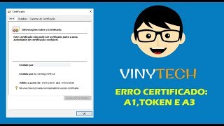 ERRO CERTIFICADO A1TOKEN e A3  Este certificado não pode ser verificado [upl. by Choo609]