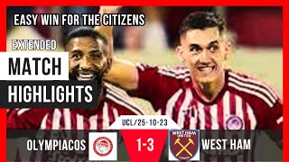 OLYMPIACOS 21 WEST HAM Europa League Matchday3 26102023 [upl. by Alvera385]