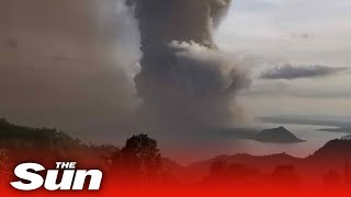 Philippines Taal volcano eruption  LIVE [upl. by Aianat]