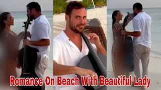 Stjepan Hauser And His Beautiful Girlfriend Romance On Beach Side [upl. by Ycats357]