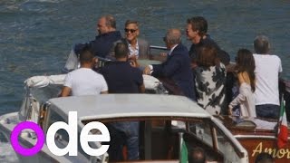 George Clooney prewedding pictures Actor and wifetobe Amal Alamuddin seen in Venice [upl. by Arriec]