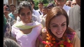 NEETA AMBANI VISIT KEDARNATH ON 27 SEP 2013 [upl. by Julio]