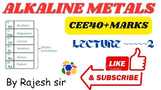 Alkaline earth metalslecture2 Cee inorganic chemistry by Rajesh sir with best note [upl. by Yelrebmik]