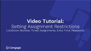 Setting Assignment Restrictions  WebAssign [upl. by Alvita]