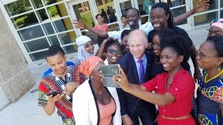 NY1 Staten Island Congressman Welcomes Students from Africa [upl. by Lairbag]