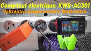 Compteur électrique KWSAC301 Voltmètre Ampèremètre Wattmètre Compteur dénergie avec Transformateu [upl. by Liscomb]