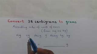 Video 2 Conversion of Units  centigram to gram [upl. by Sirromad]