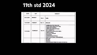 11th STD  HALF YEARLY TIME TABLE 2024 revised 2024 samacheer halfyearly plusone [upl. by Sikram]