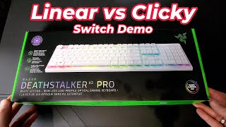 Razer Deathstalker V2 Pro Linear vs Clicky Switch Sound Demo [upl. by Maude592]