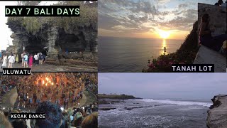 DAY7 BALI DAYS  LAST DAY IN BALI Uluwatu Tanah lot [upl. by Nauqes]