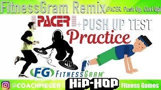 2019 FitnessGram Practice 20m Pacer with Push Up and Curl Up Cadence [upl. by Igal161]