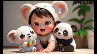 cute baby cartoon baby and panda [upl. by Nickie]