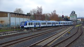 Wasserstoffzüge Start Alstom iLint 554 606 und 554 610 in Usingen Taunus Bahnhof [upl. by Ashil]