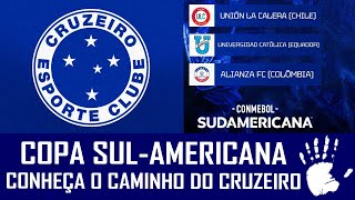 O CRUZEIRO NO SORTEIO DA COPA SULAMERICANA  UNION LA CALERA UNIVERSIDAD CATÓLICA E ALIANZA [upl. by Lovell]