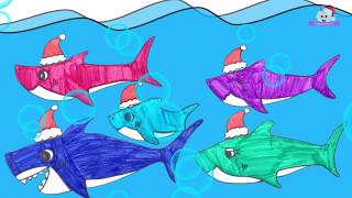 Christmas Baby Shark Drawing and Coloring for Kids [upl. by Wolk948]