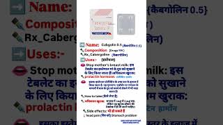 Cabgolin 05 HealthTips MedicineFacts StayHealthy MedicalAdvice bhi jaroori hai [upl. by Irena]