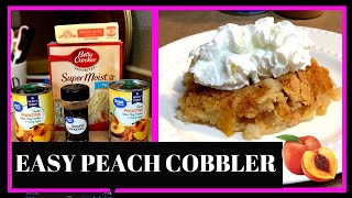 QUICK AND EASY PEACH COBBLERQUICK AND EASY PEACH COBBLER USING A WHITE CAKE MIX [upl. by Odelet]