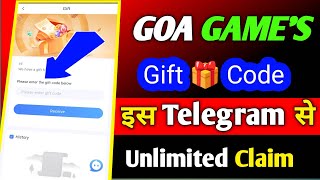 Goa game 🎁gift code l Goa games gift code kaise claim kare l Goa games gift code telegram [upl. by Cordalia633]