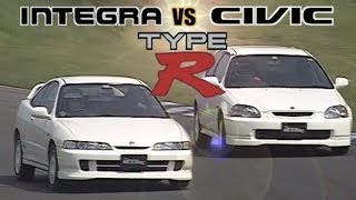 ENG CC VTEC battle  Integra Type R DC2 vs Civic Type R EK9 in Ebisu 1997 [upl. by Nicolau]