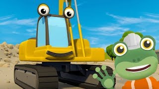 Excavator Song  Construction Vehicles For Kids  Kids Songs  Geckos Garage [upl. by Gisella]