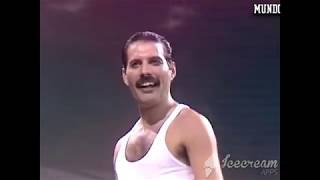 Freddie Mercury Dancing with Microphone  Live Aid 1985 [upl. by Nodnerb]