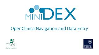 Minidex Training  OpenClinica Introduction and Data Entry  NPEU [upl. by Atul]